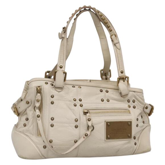 LOUIS VUITTON Rivette Hand Bag Leather White Ecru M95345 - Picture 1 of 16